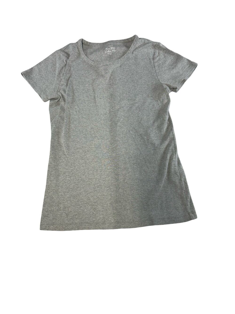 J.Crew Girls Youth Medium Fine Rib Cotton Tee Gray Short Sleeve T-Shirt